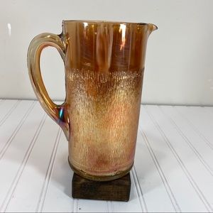 Vintage Marigold Carnival “Tree Bark” pitcher